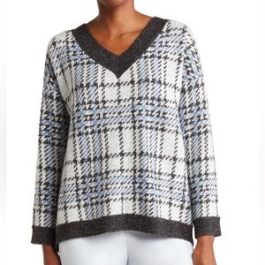 NWT Nordstrom Plaid Boxy Plush Sweater Joseph A